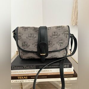 Vintage Y2K Dooney & Bourke Black and Gray Monogram Shoulder Bag